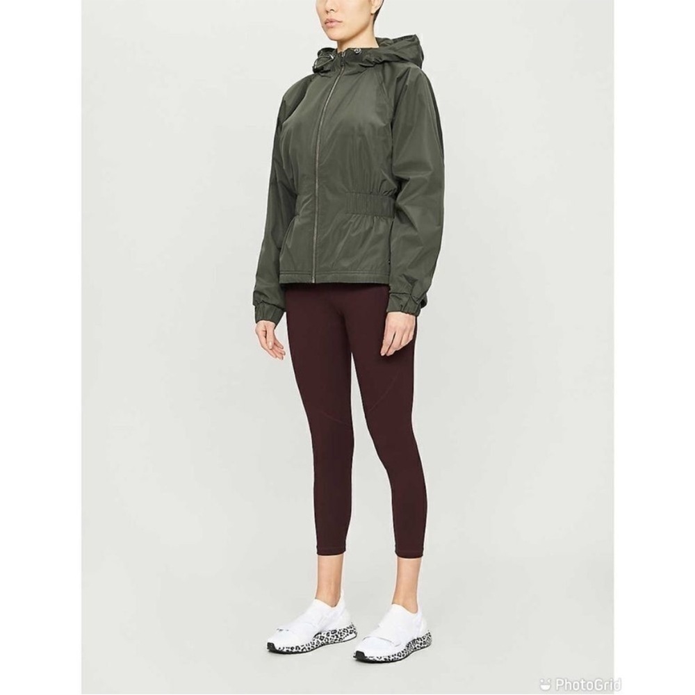 Sweaty Betty Storm Seeker Waterproof Hooded Jacket in Dark Green - Picture 2 of 9